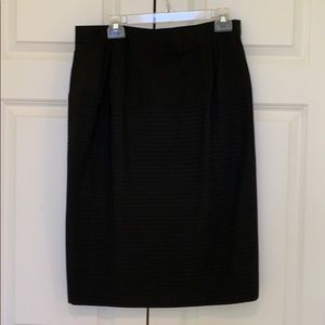 Vintage Black Pleated Pencil Skirt